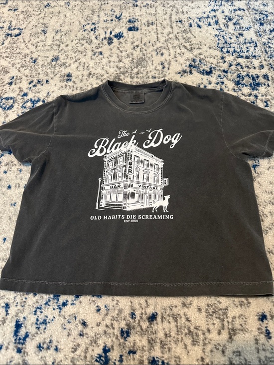 Comfort Colors Tops - Taylor Swift Inspired - The Black Dog Cropped Graphic Tee